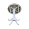 International Concepts Round 36 in Rd Top Pedestal Table, Bar Ht, White/Heather Gray, 36 W, 36 L, 41.1 in H, Wood K05-36RT-6B-2 - alternate 2